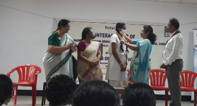 Padma Seshadri Bala Bhavan Senior Secondary School, KK nagar, Interact club installation on 8th August-2022