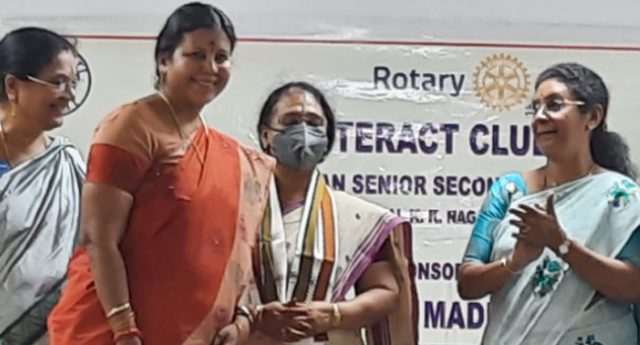 Padma Seshadri Bala Bhavan Senior Secondary School, KK nagar, Interact club installation on 8th August-2022