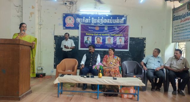 Interact club installation at Mgr Nagar